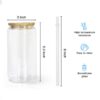 16 Oz Sublimation Clear Glass Can Plastic Top