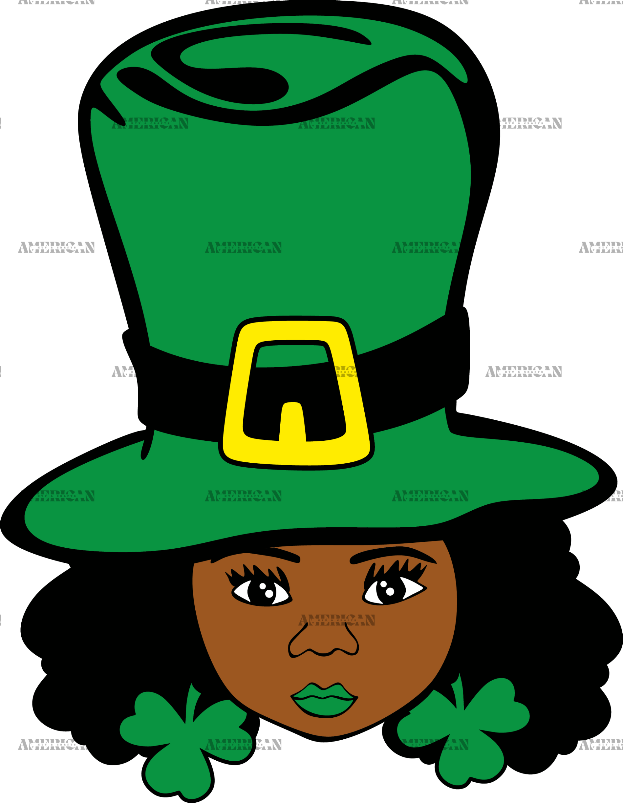 Afro Lucky Girl-1 DTF Transfer