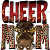 Afro Messy Bun Cheer Mom DTF Transfer