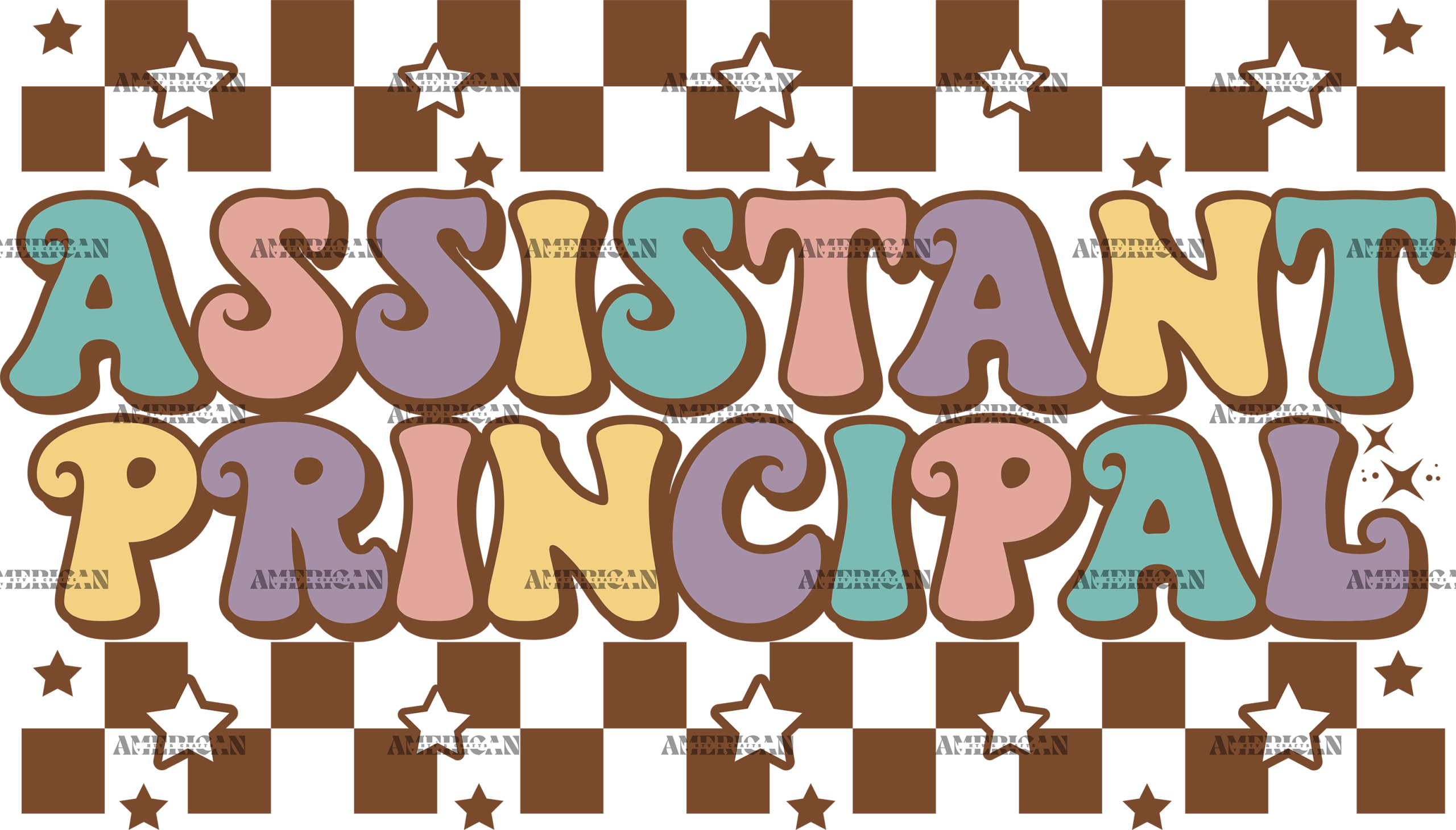 Assistant Principal Checkered DTF Transfer