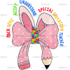 Autism Pencil Bow DTF Transfer