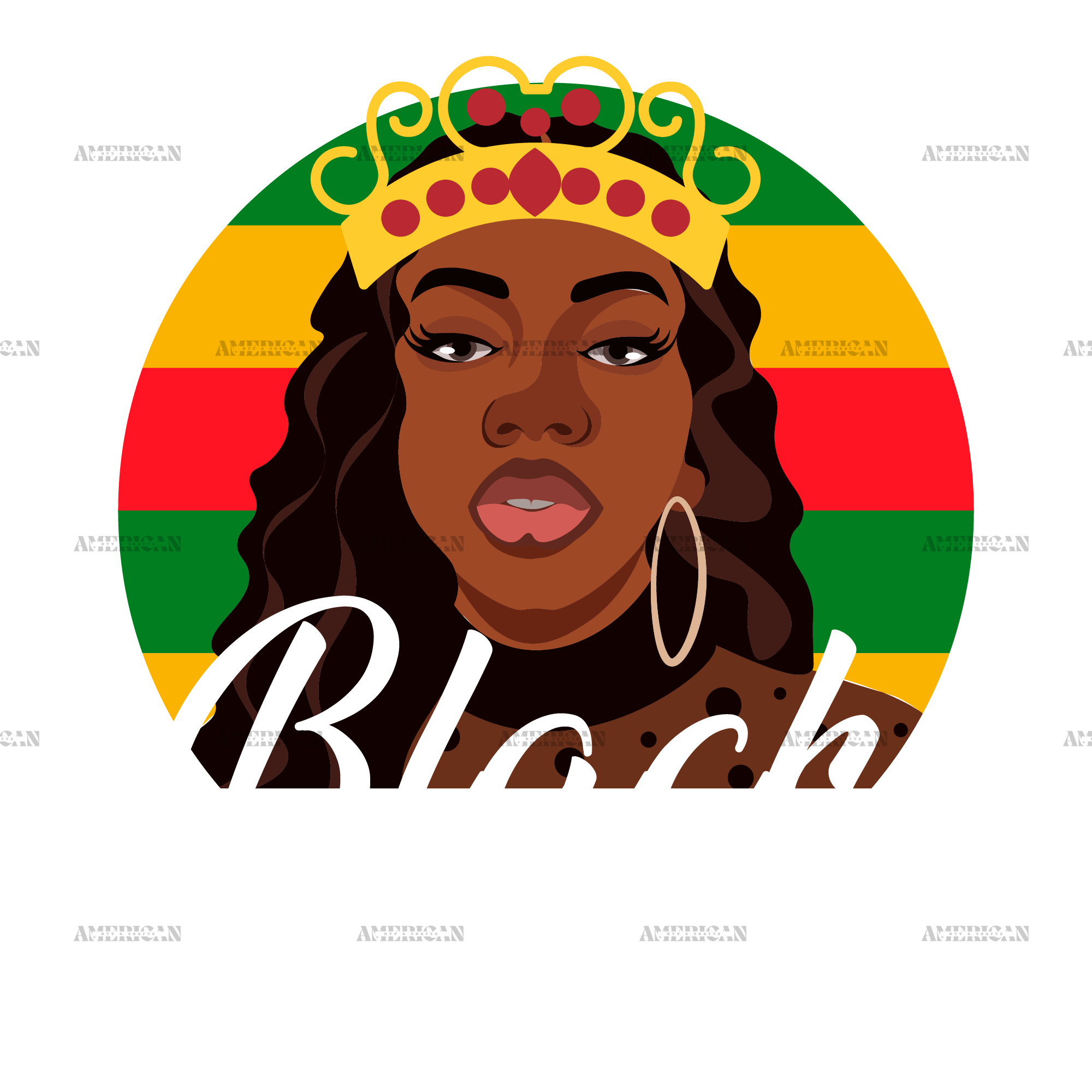 Black Queen Crown DTF Transfer