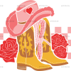 Boots And Roses Western Valentine DTF Transfer