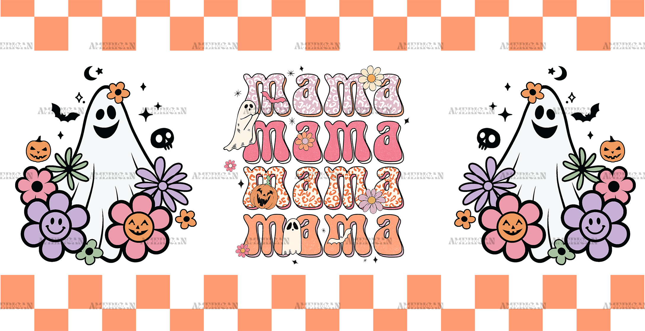 Checkered-Mama UV DTF Transfer
