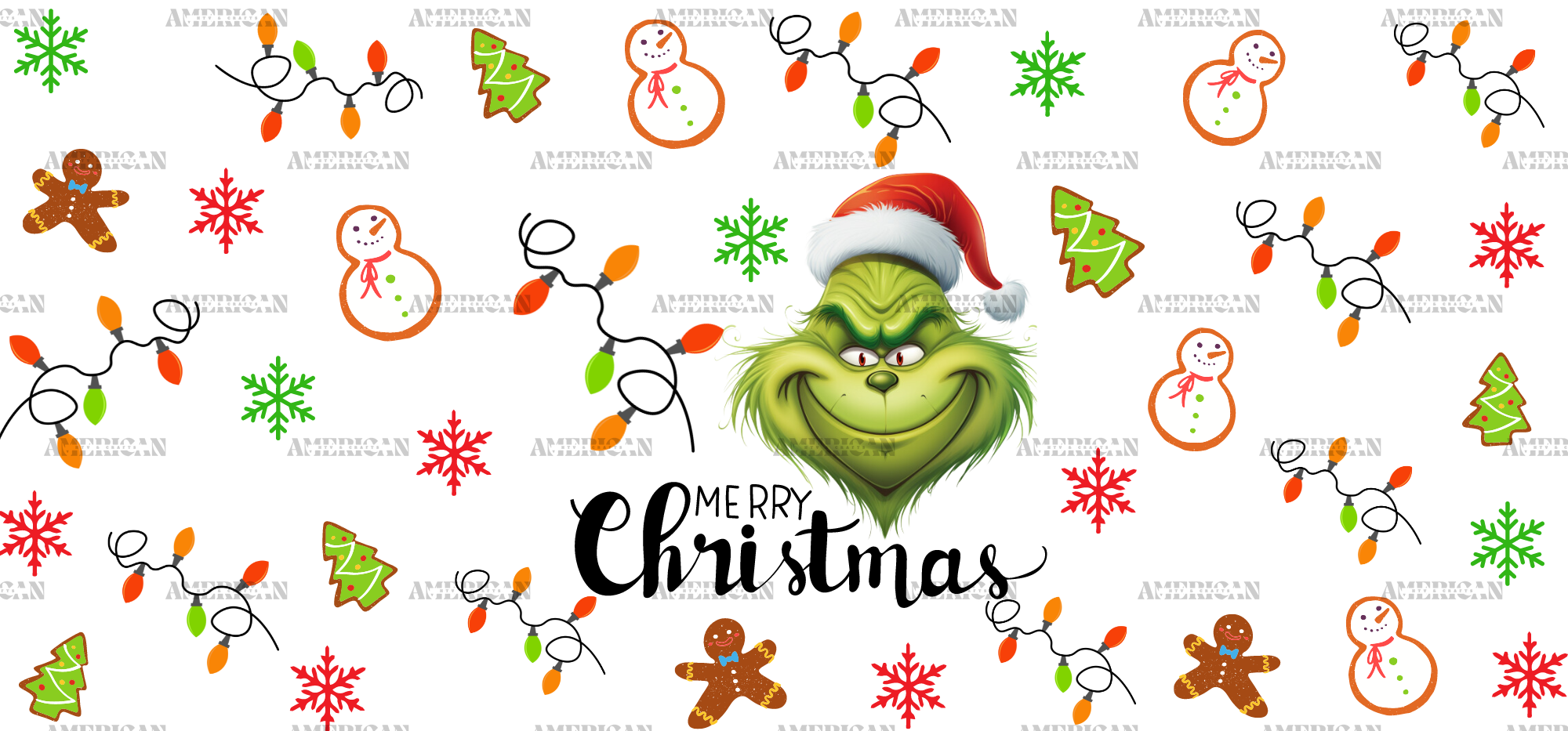 Christmas Snowman Grinch UV DTF Transfer