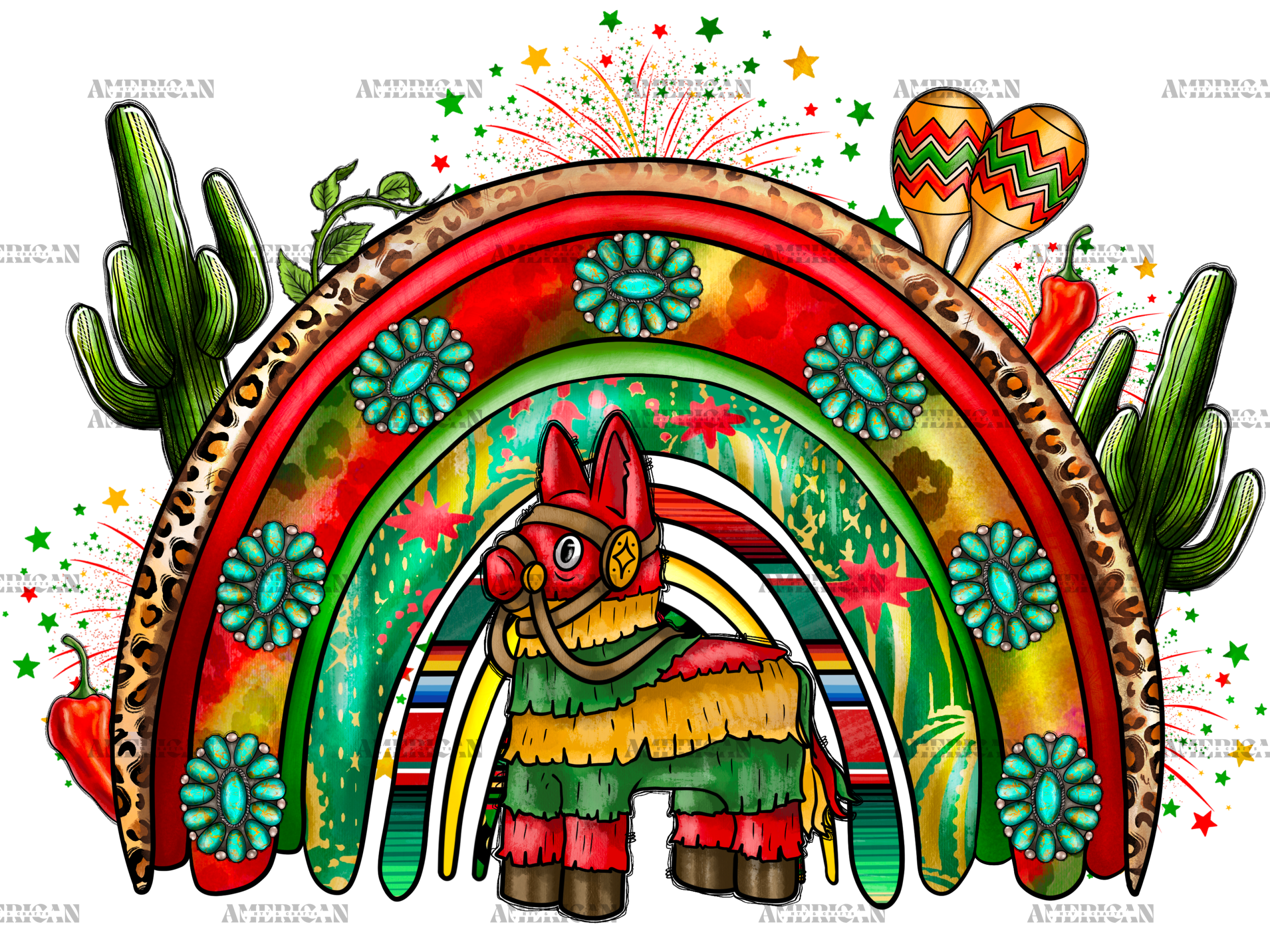 Cinco De Mayo Rainbow DTF Transfer