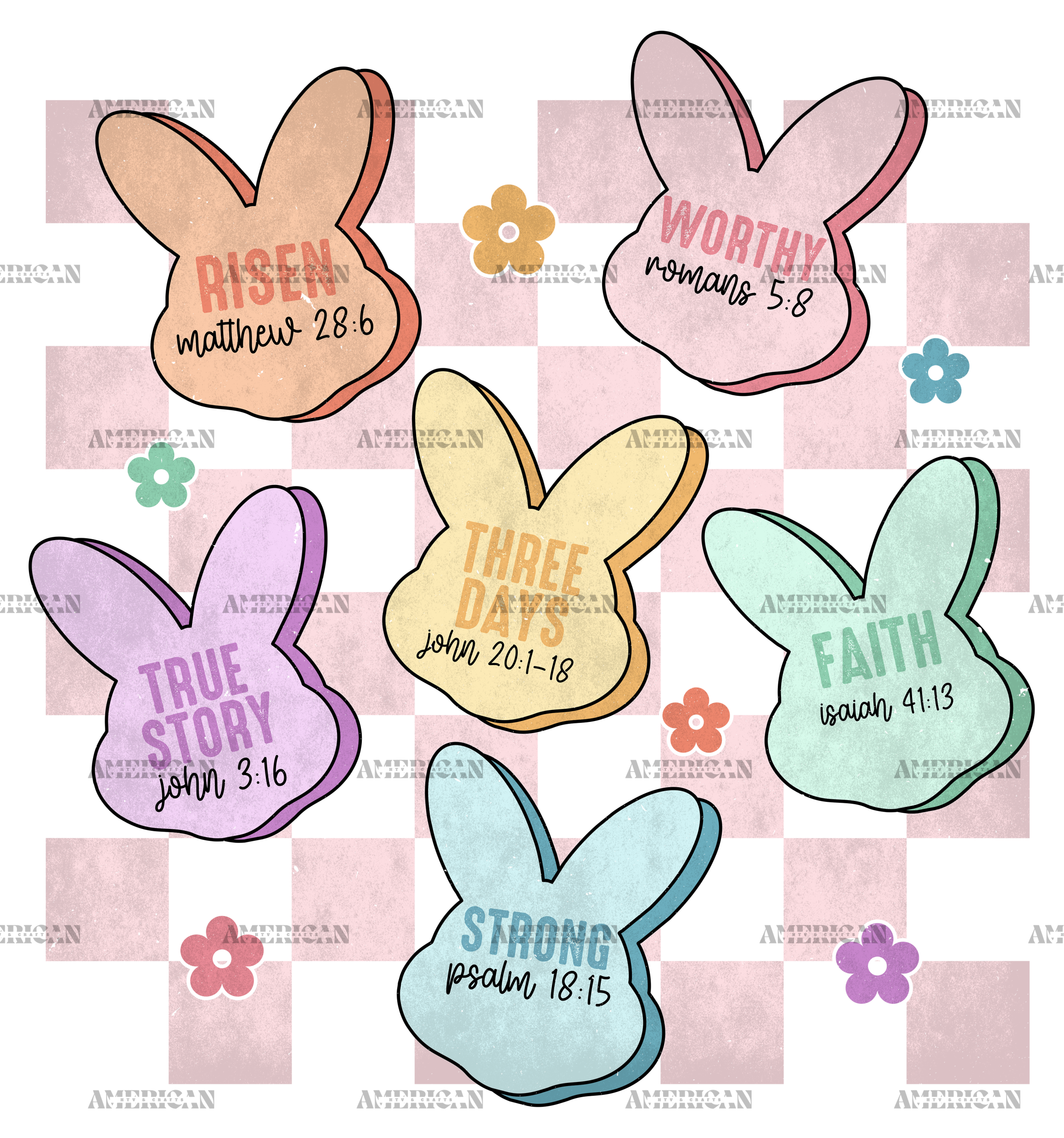 Easter Bunny Checkered-1 DTF Transfer