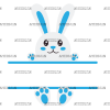 Easter Bunny Name Frame Blue-2 DTF Transfer