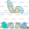 Easter Bunny Name Frame Blue-4 DTF Transfer
