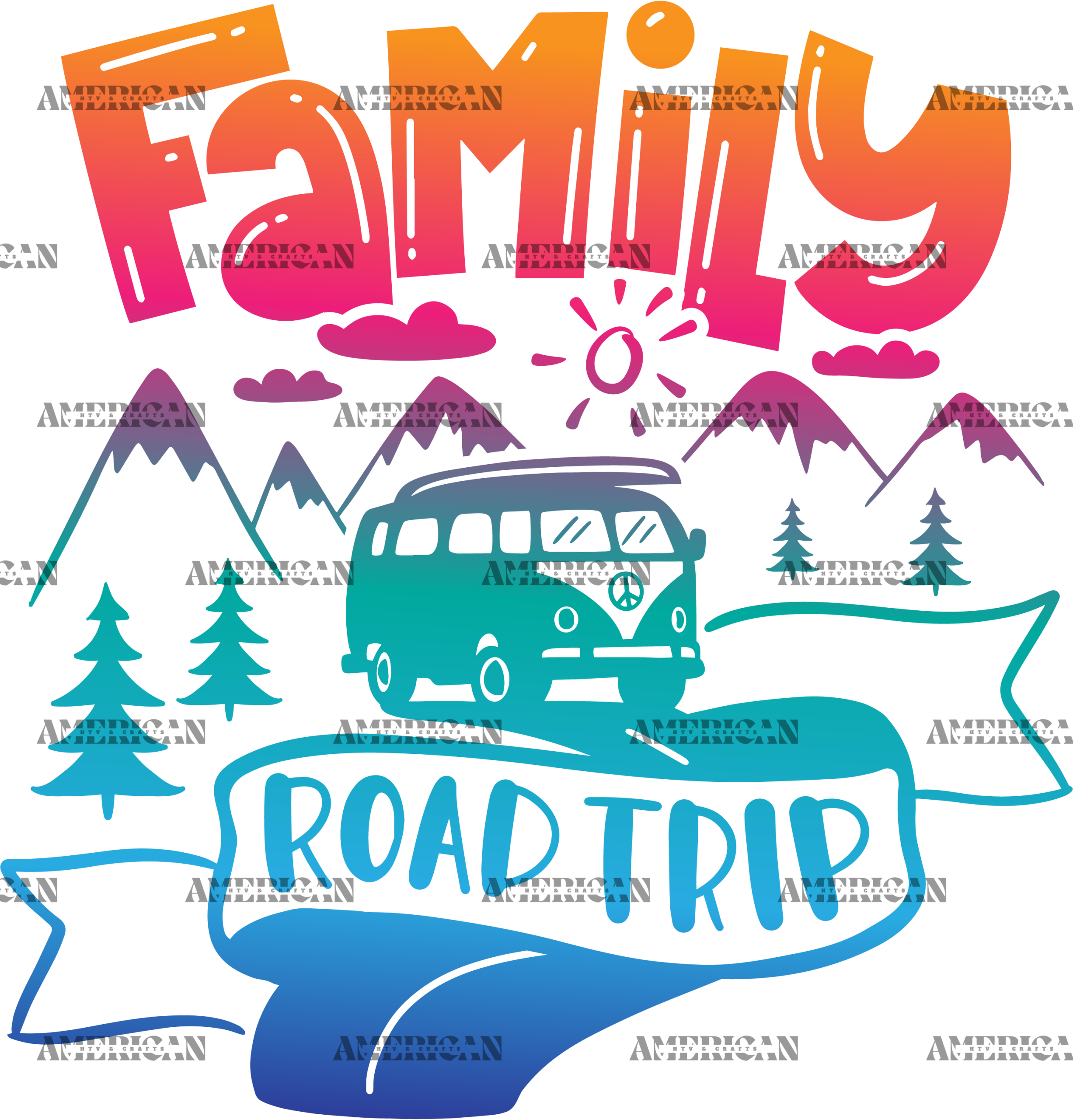 Family Road Trip Color DTF Transfer