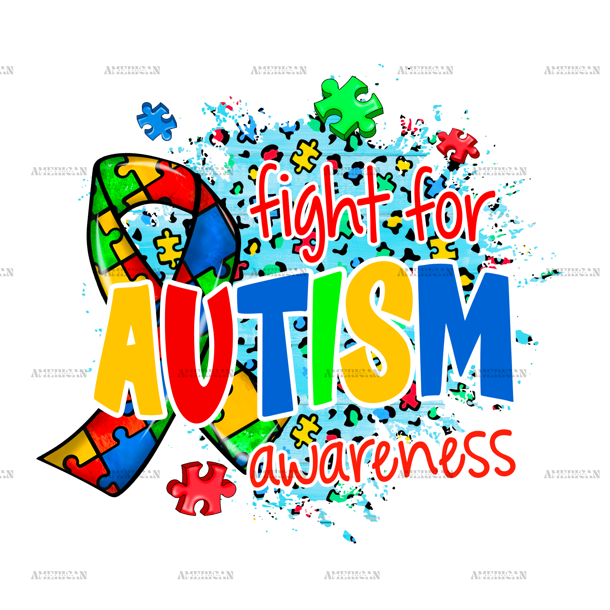 Fight For Autism Ribbon DTF Transfer