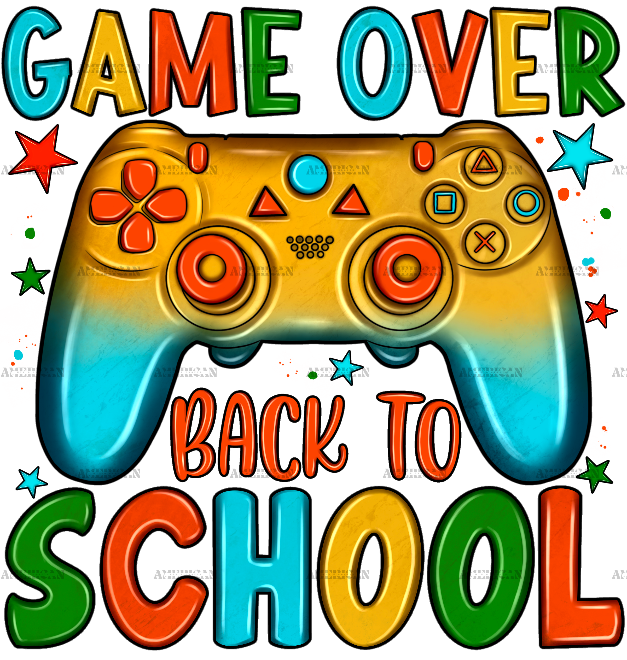 Game Over Back To School-2 DTF Transfer