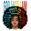 God Say IAm Melanin Afro Woman DTF Transfer