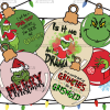 Grinch Christmas Bells Lights UV DTF Transfer