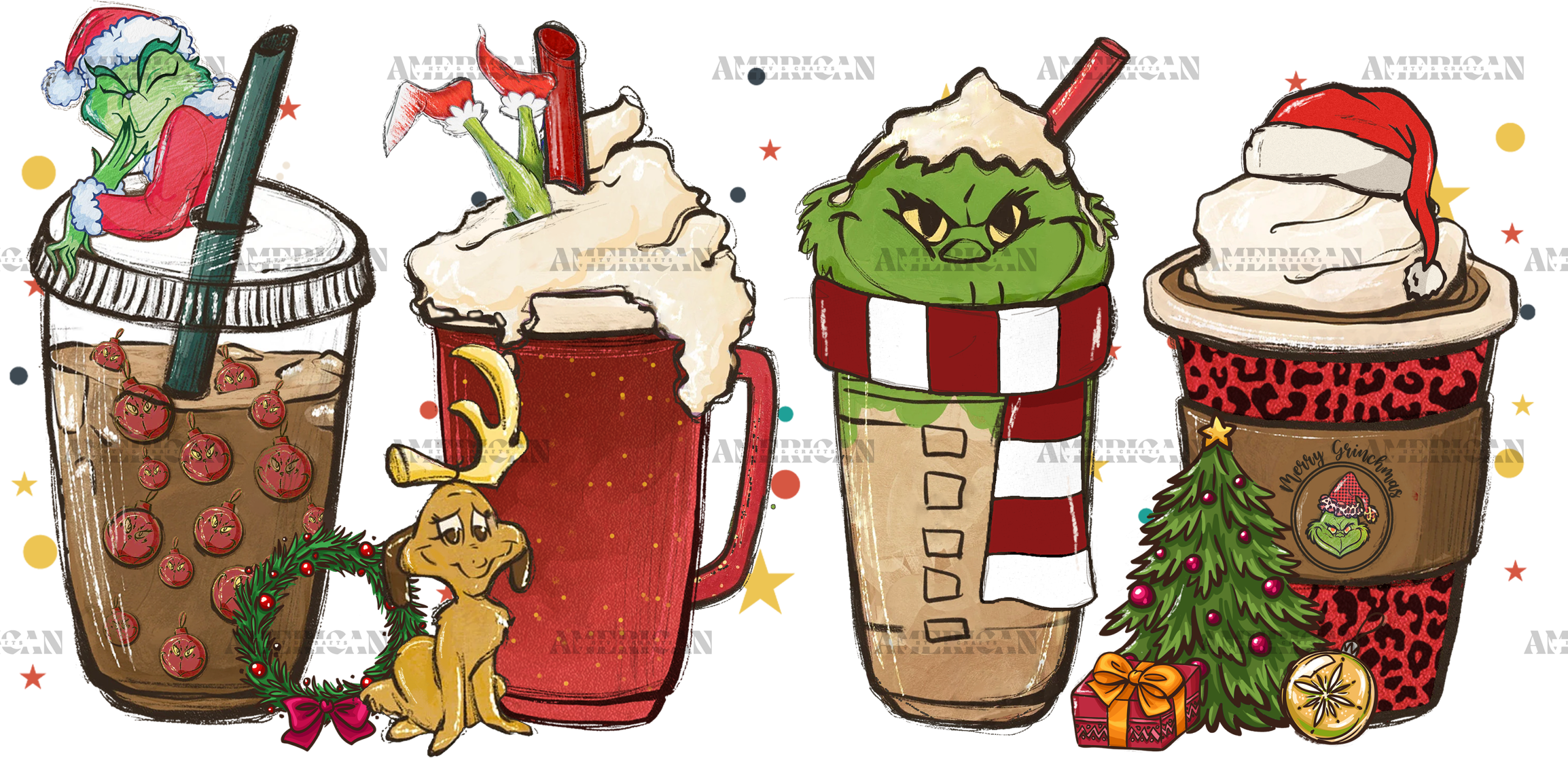 Grinchmas Latte UV DTF Transfer