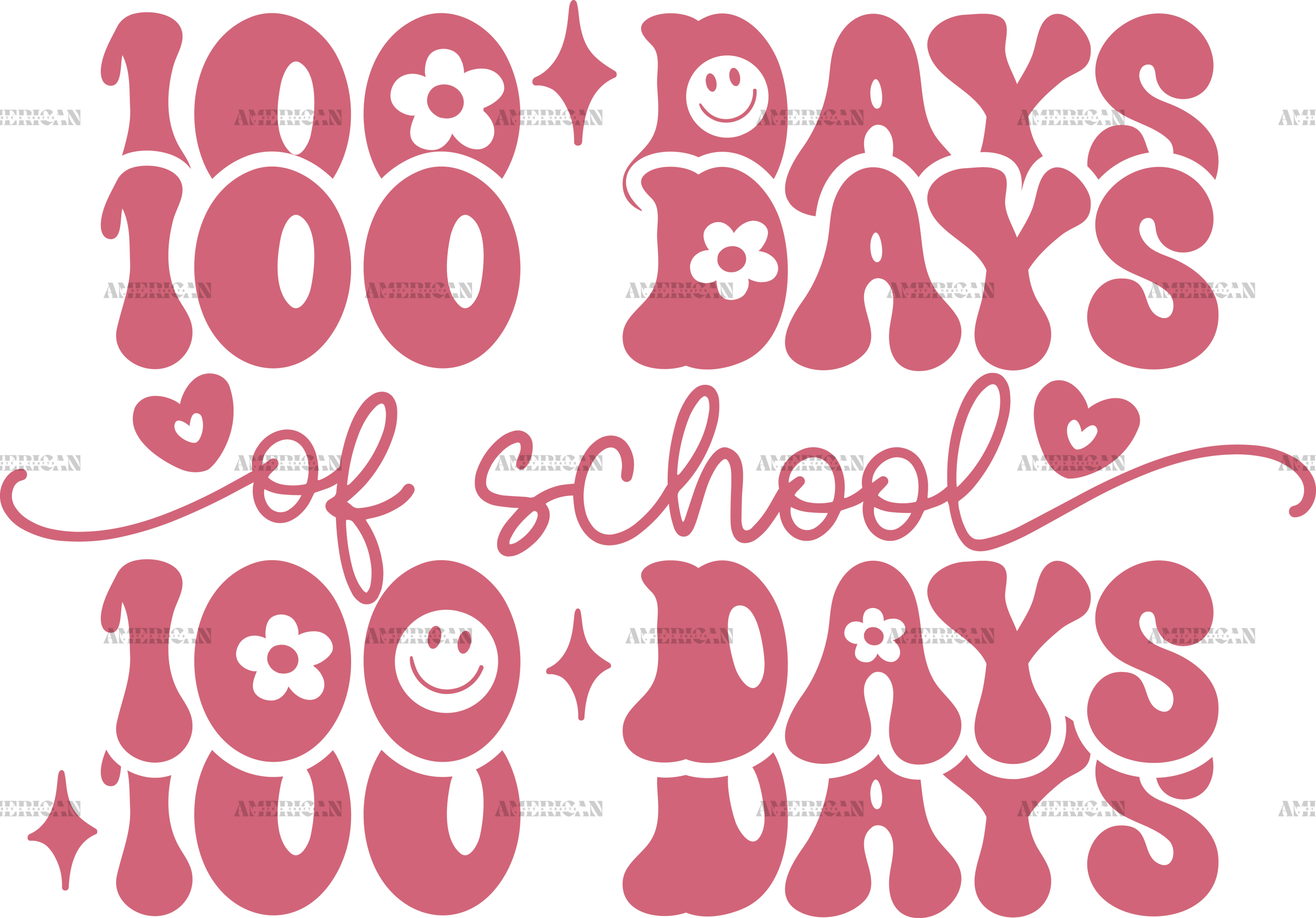Groovy 100 Days Of School-2 DTF Transfer