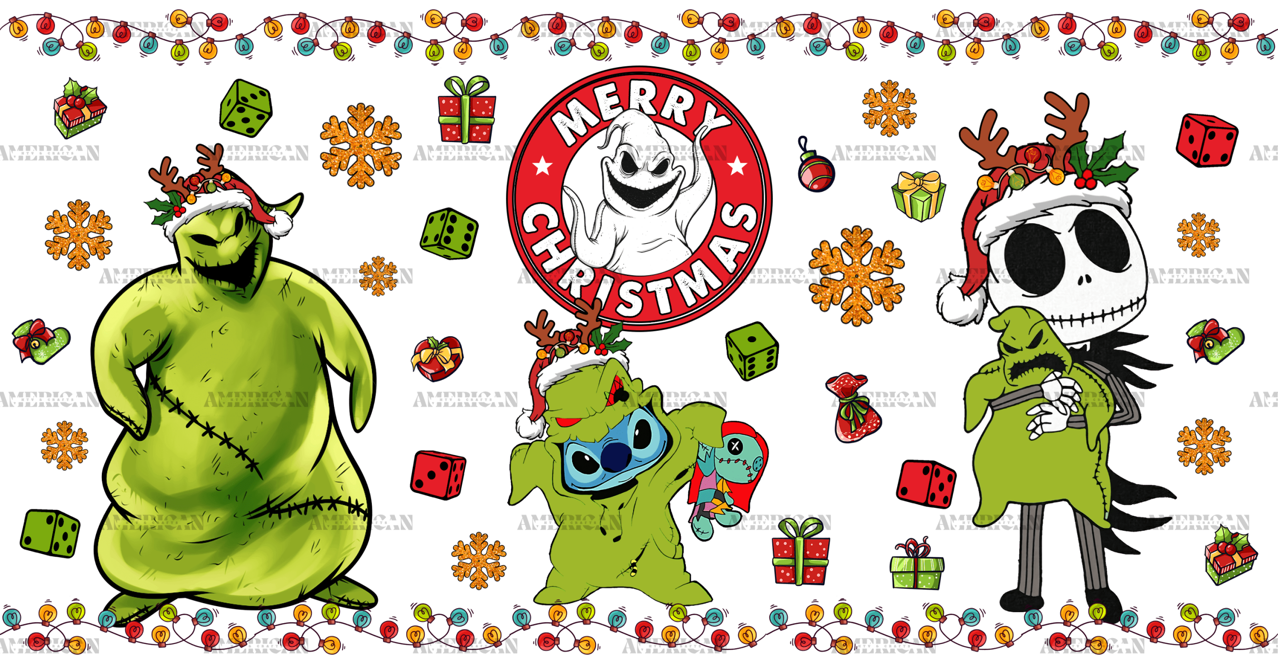 Halloween Grinch Christmas UV DTF Transfer