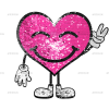 Smiley Heart Patch (Large/Sequin)