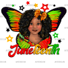 Juneteenth Afro Girl Butterfly-2 DTF Transfer