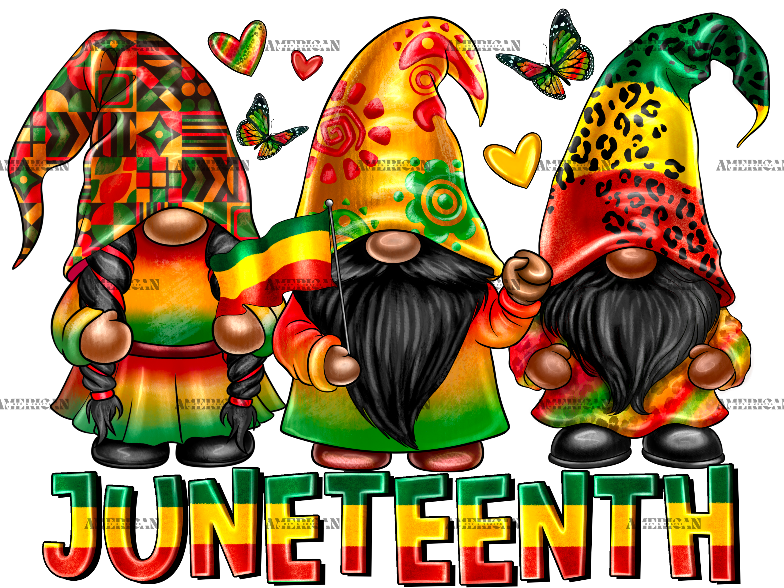 Juneteenth Gnome DTF Transfer