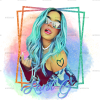 Karol G Blue Hair Frame Dtf Transfer