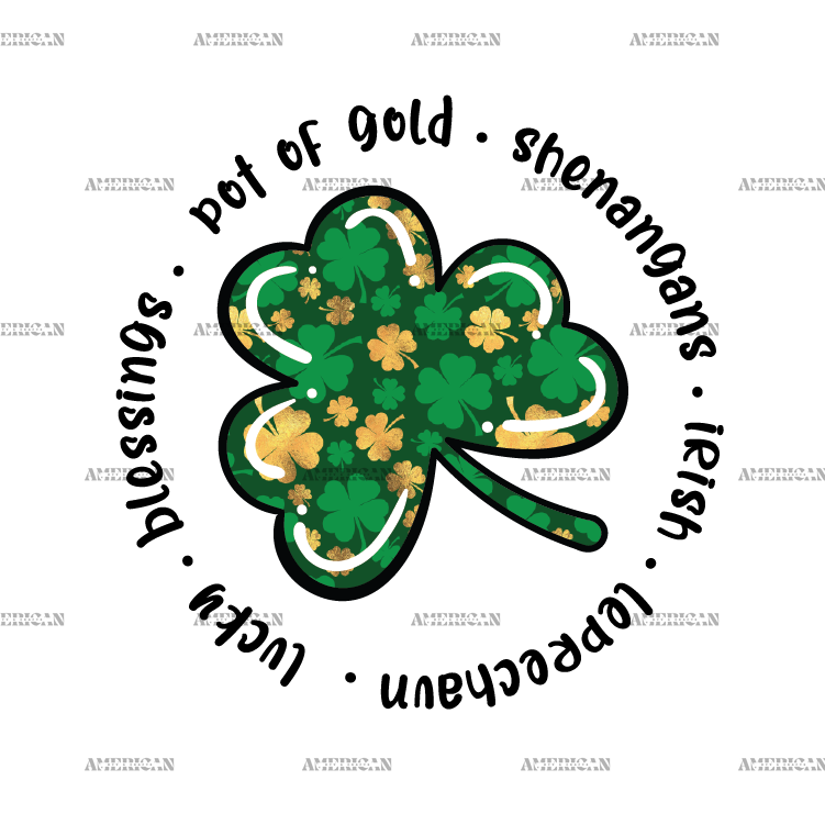 Lucky Blessings Clover DTF Transfer