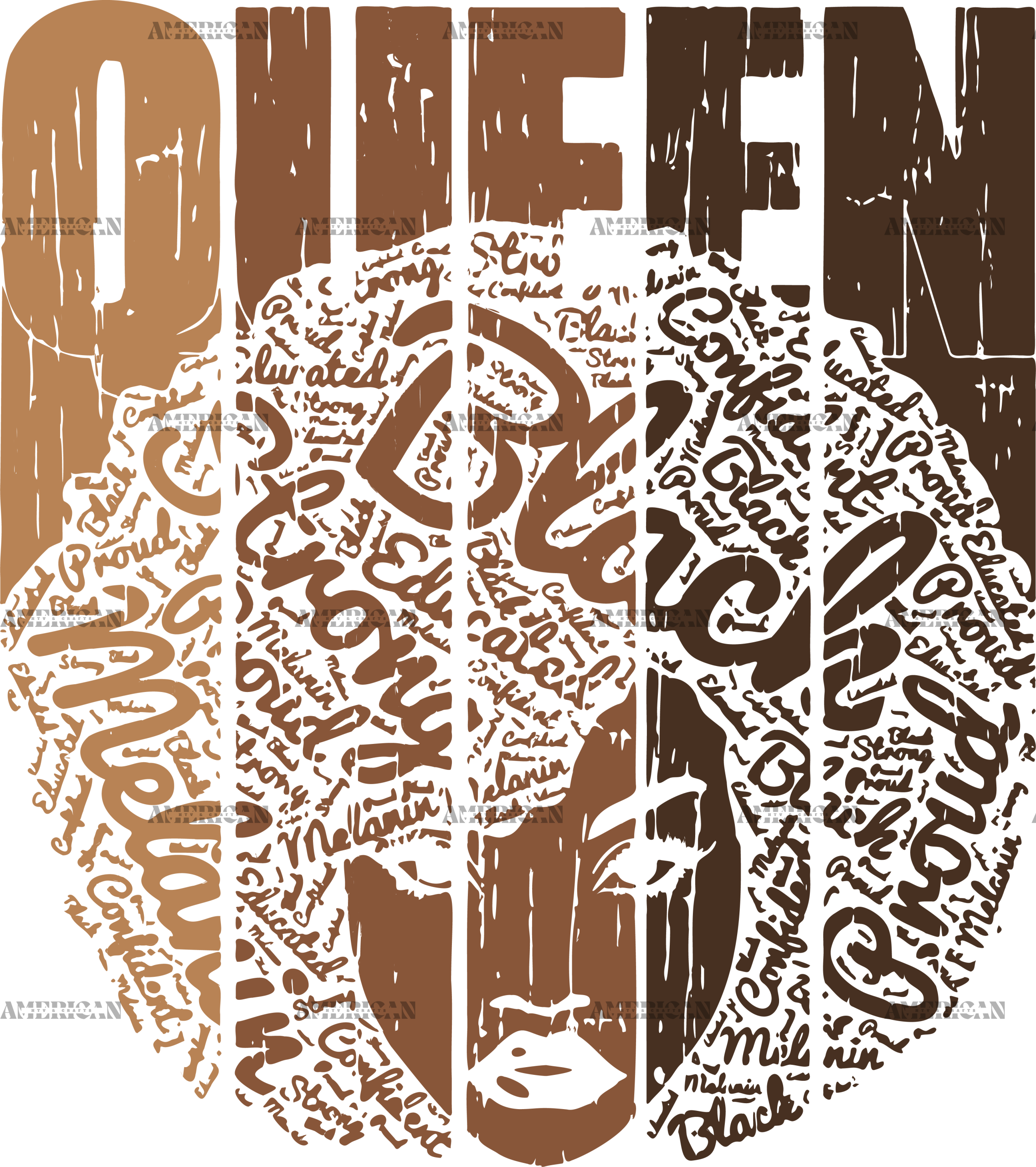 Melanin Queen-3 DTF Transfer