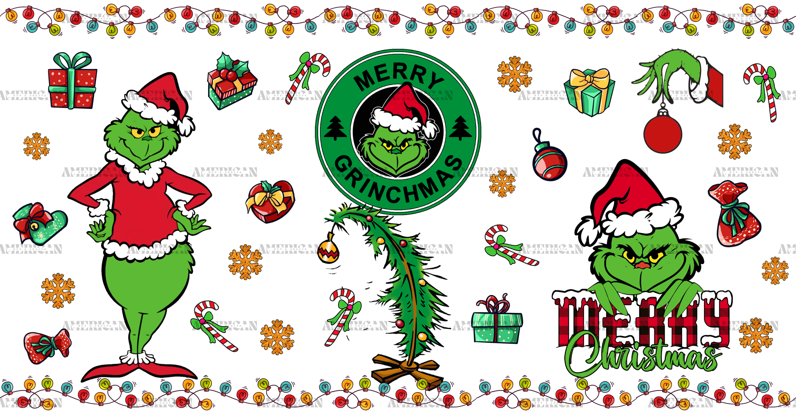 Merry Grinchmas Gifts UV DTF Transfer