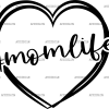 Momlife Heart Black DTF Transfer