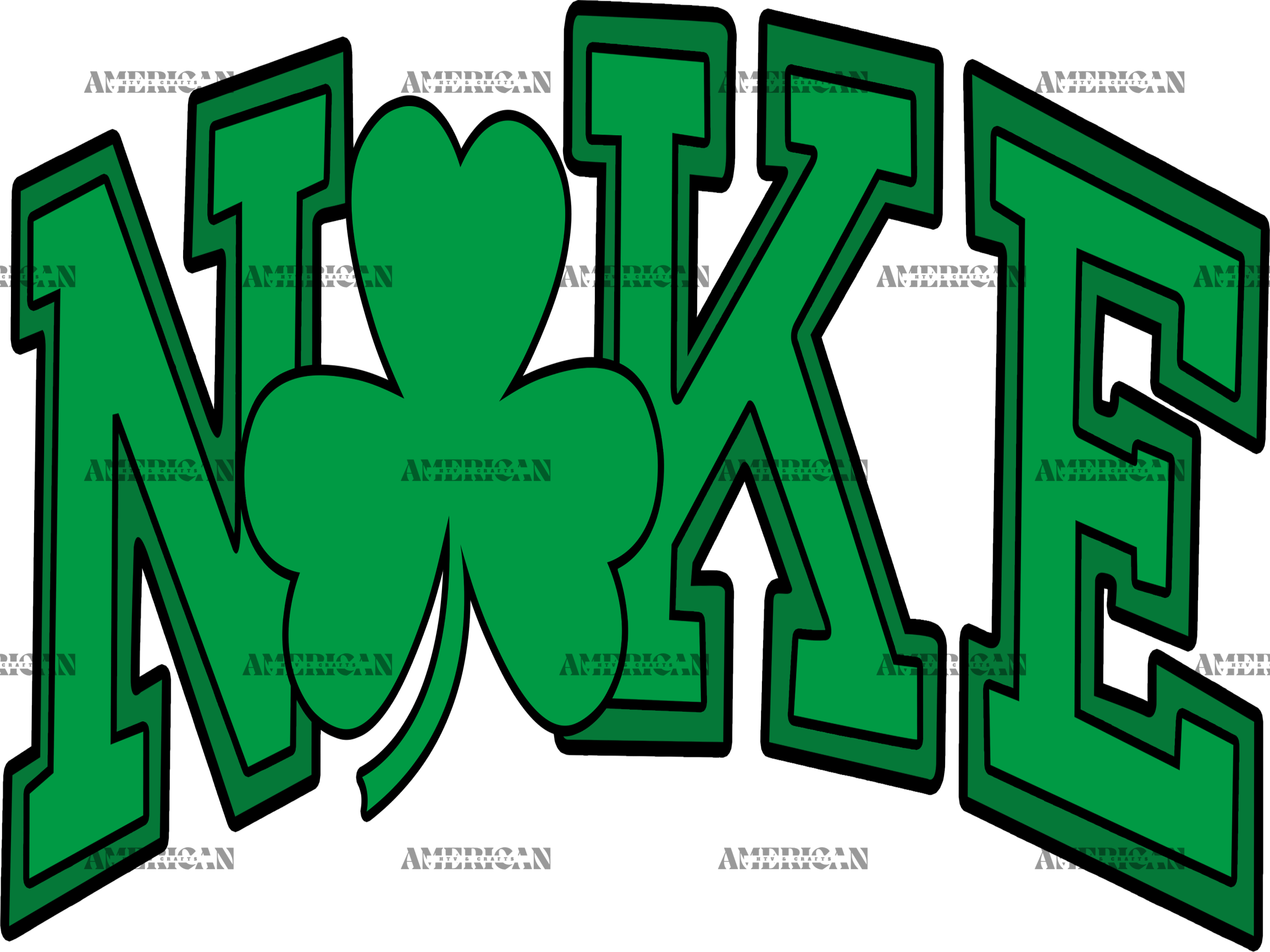 Nike Clover Black Stretched DTF Transfer