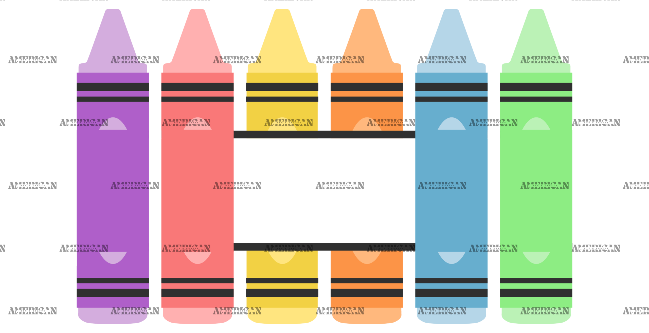 Personalized Colorful Crayons UV DTF Transfer