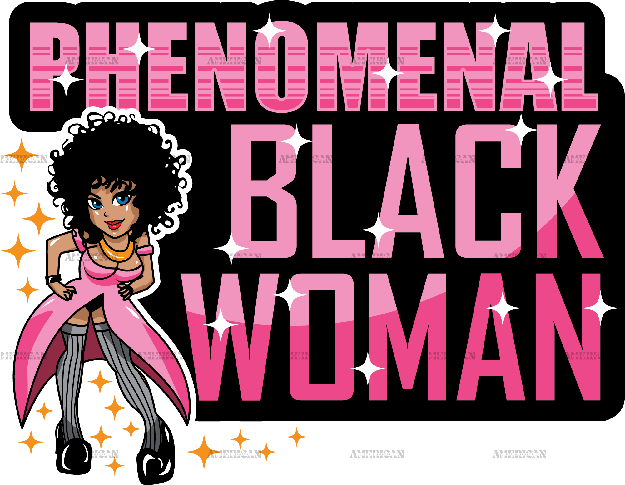 Phenomenal Black Woman DTF Transfer