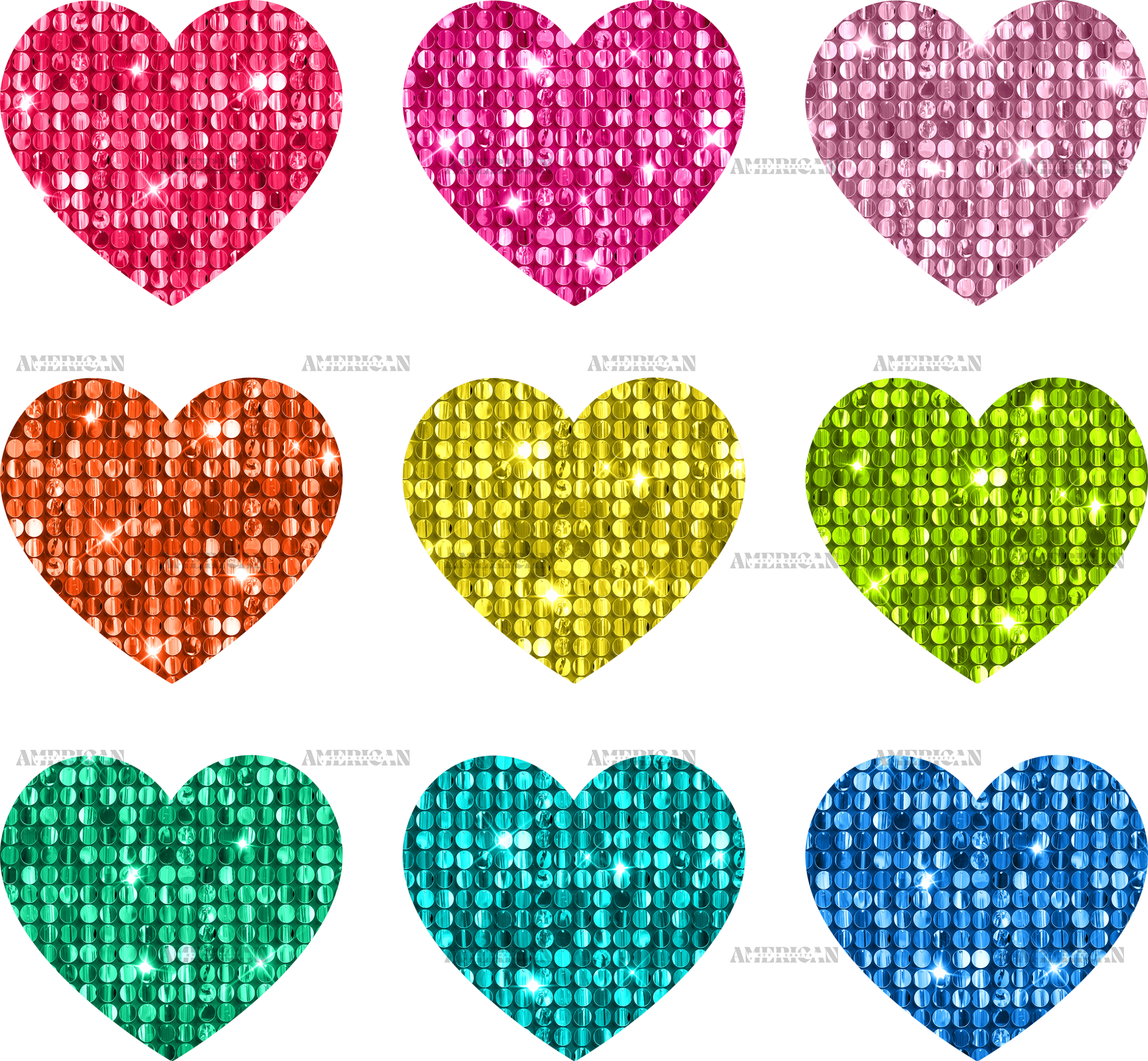 Rainbow Hearts DTF Transfer
