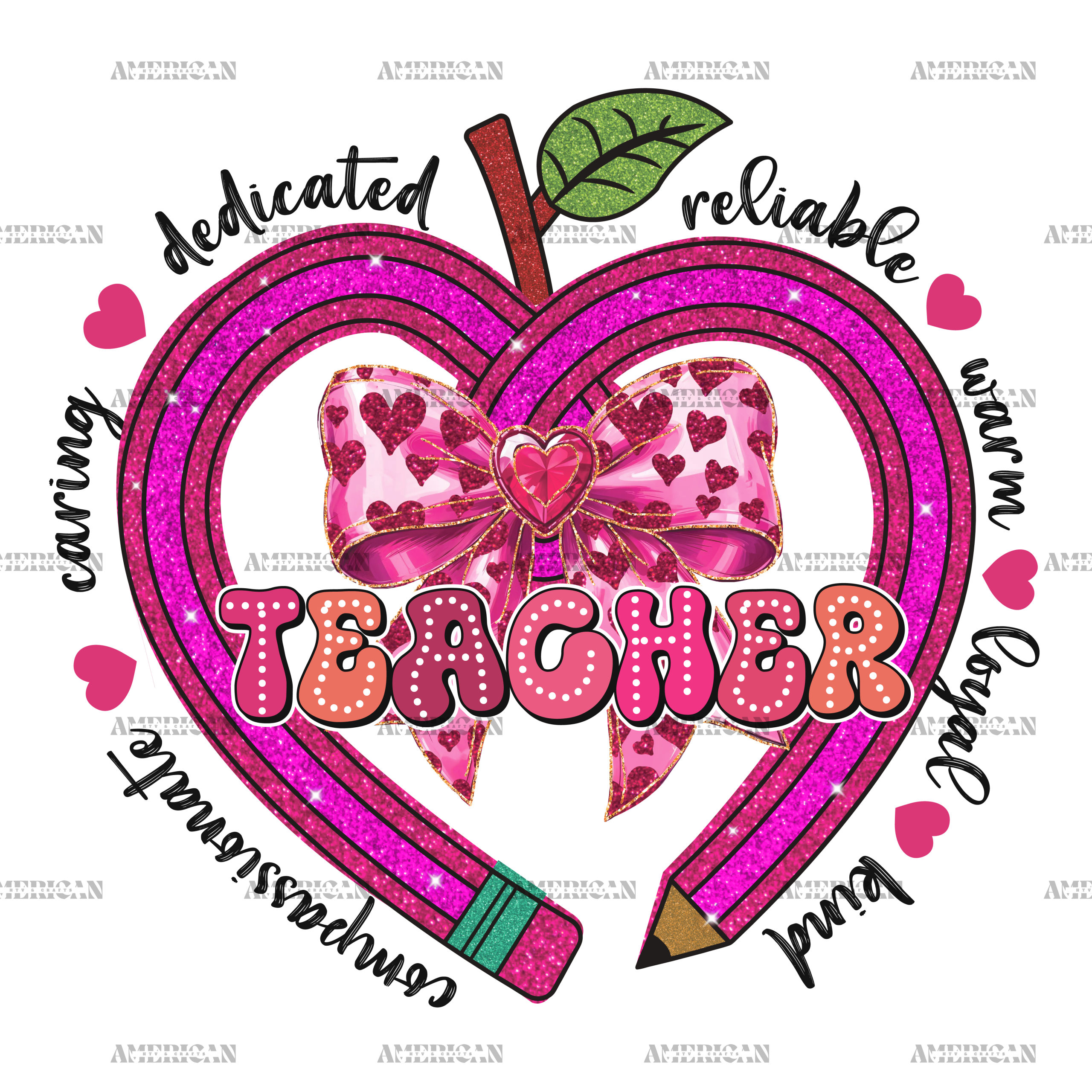Teacher Bow DTF Transfer