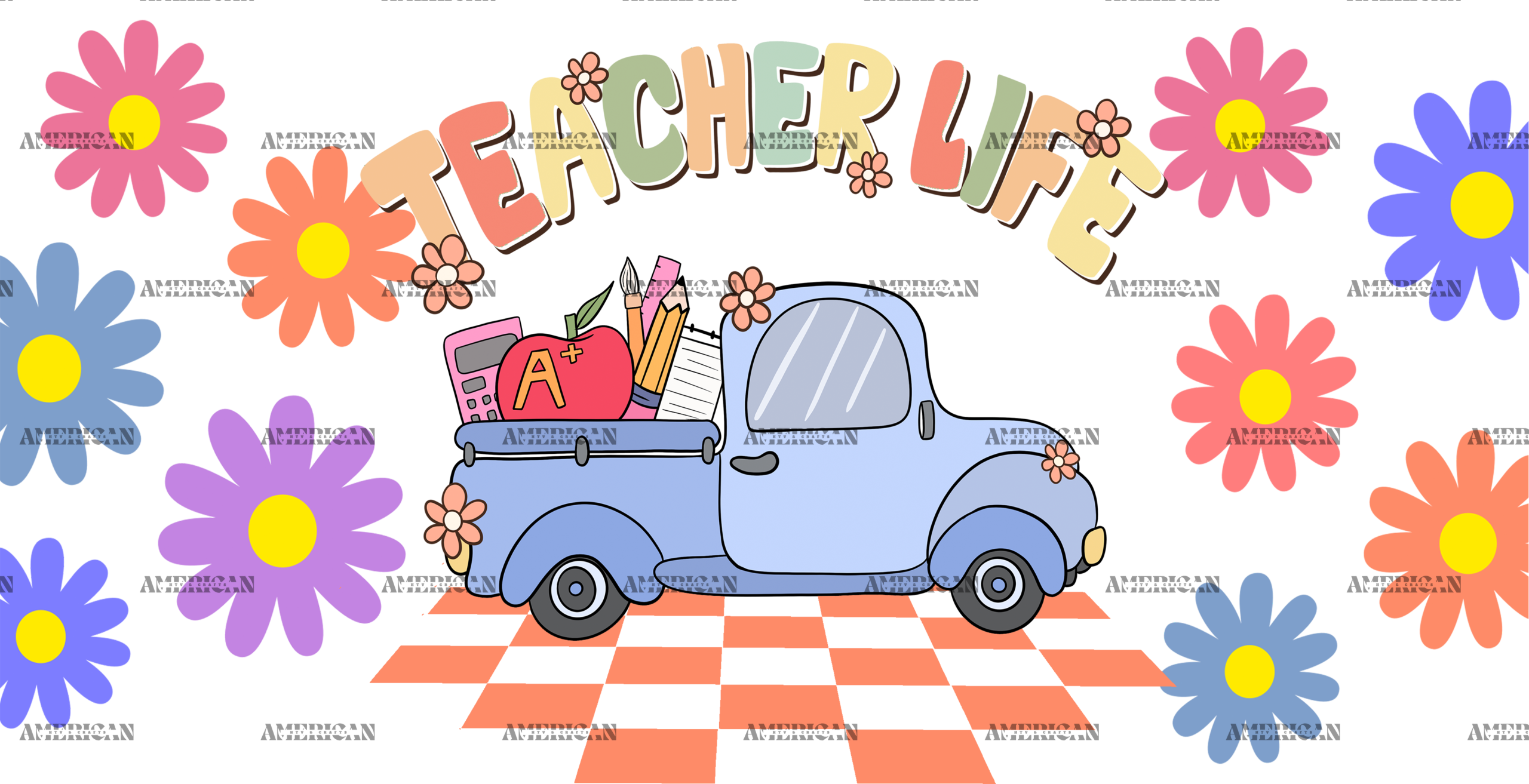 Teacher Life Truck UV DTF Transfer
