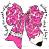 Teacher Pencil Bow DTF Transfer