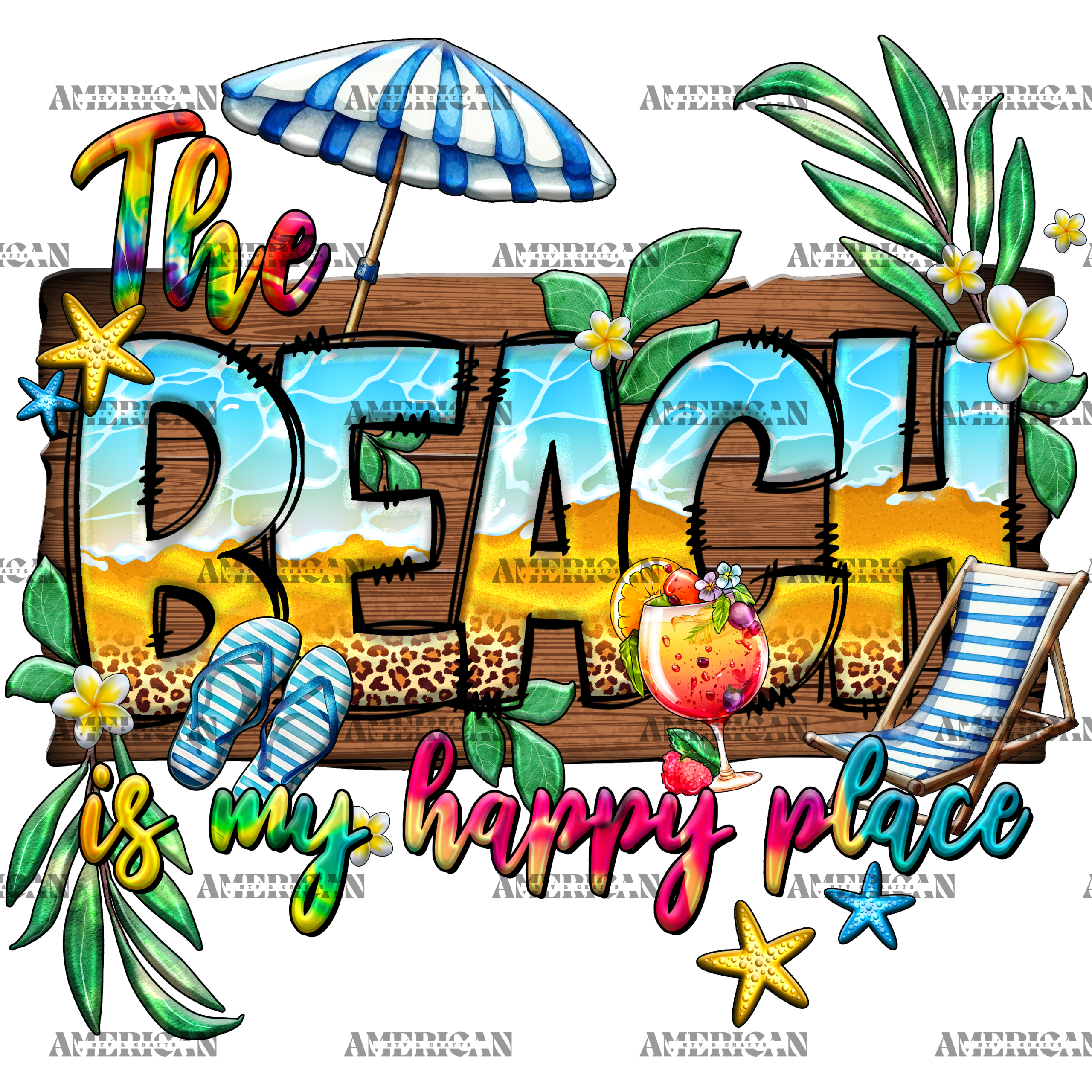 The Beach Is My Happy Place-1 DTF Transfer