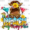 The Beach Is My Happy Place Messy Bun DTF Transfer