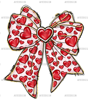 Valentine Bow-10 DTF Transfer