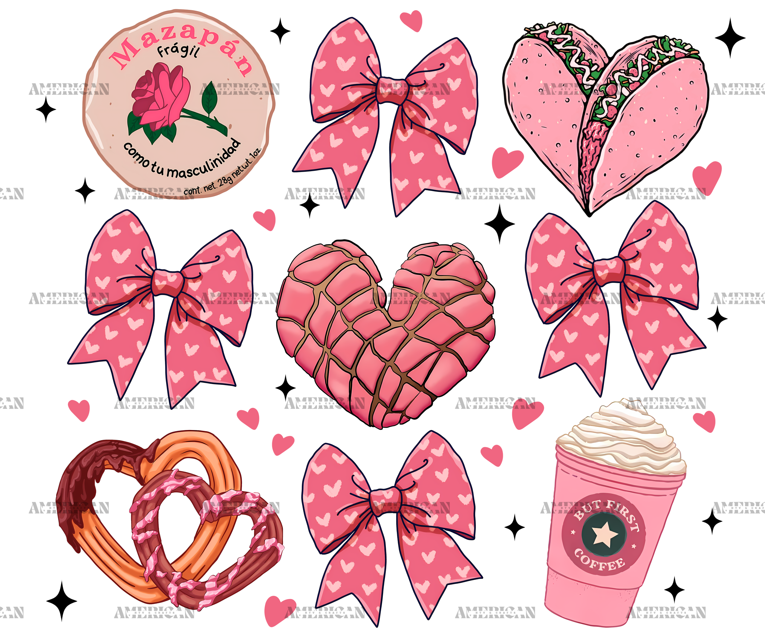 Valentine Bows-4 DTF Transfer