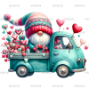Valentine Gnomie Truck-4 DTF Transfer