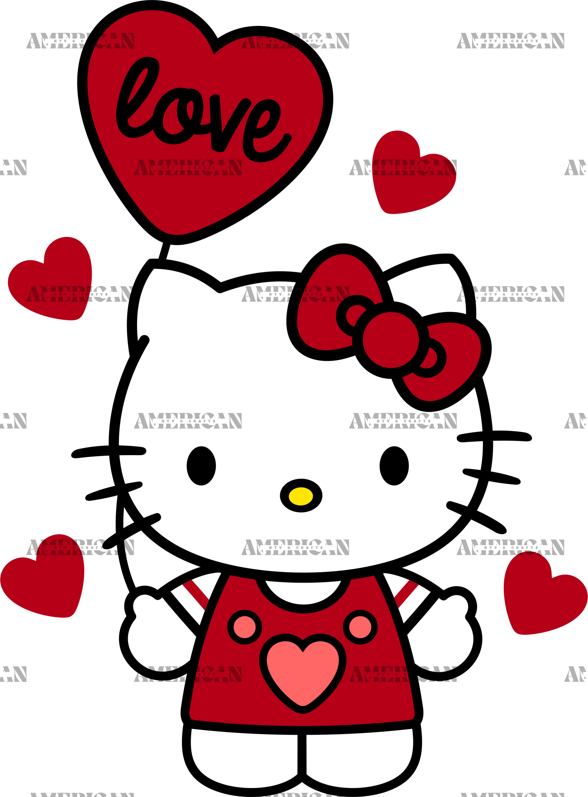 Valentine Kitty-5 DTF Transfer