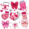 Valentine Nurse Bows DTF Transfer