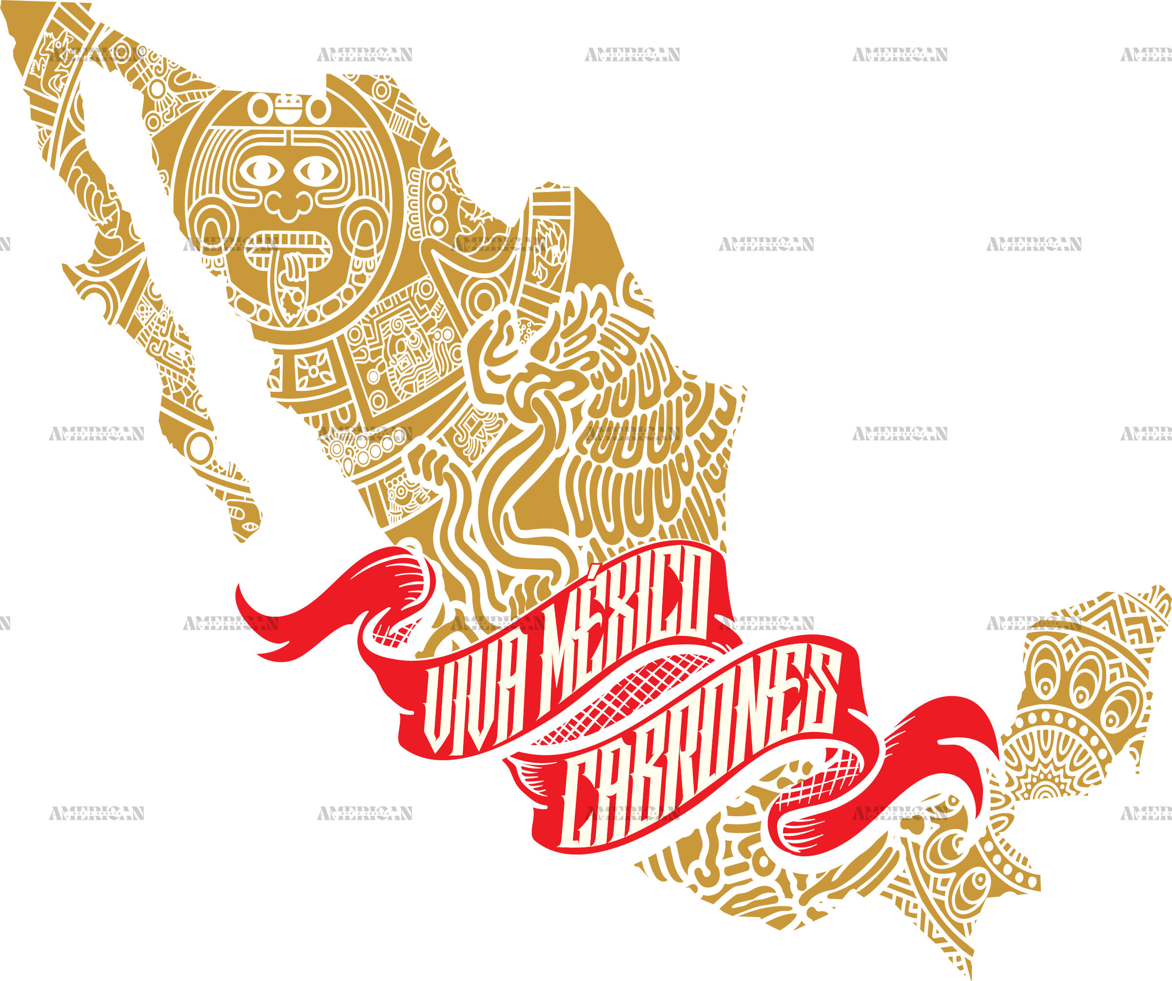 Viva Mexico Cabrones Map Dtf Transfer