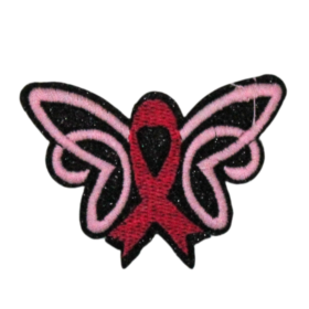 Alternative view of Breast Cancer Awareness Butterflies Patch (Small/Embroidery)