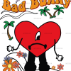 Bad Bunny Sad Heart Dtf Transfer