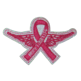Breast Cancer Ribbon & Wings Patch (Small/Embroidery)