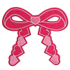 Pink Hearts Bow Patch (Small/Embroidery)