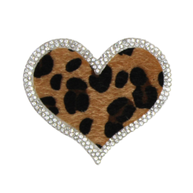 Alternative view of Leopard Print Heart Rhinestone Patch
