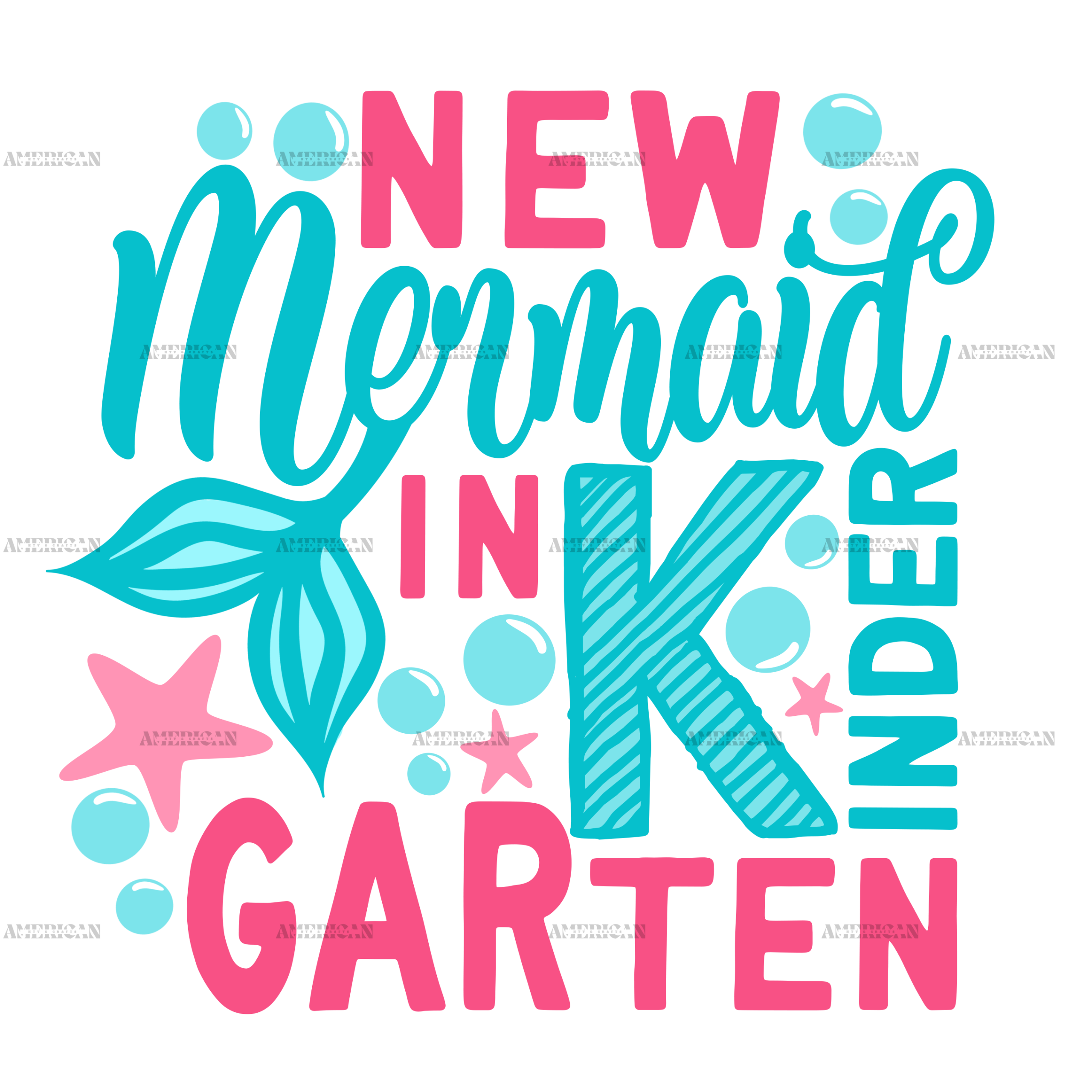 New Mermaid In Kindergarten DTF Transfer
